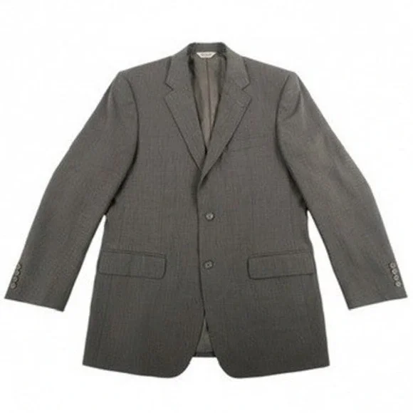 Joseph Feiss Mens 42L Blazer Jacket Charcoal Gray 100% Wool International Trio - Picture 2 of 16